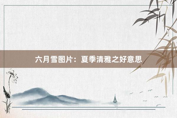 六月雪图片：夏季清雅之好意思
